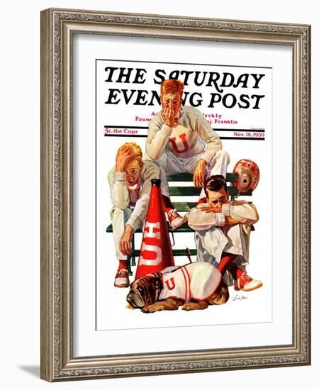 "Cheerleaders after Lost Game," Saturday Evening Post Cover, November 18, 1939-Lonie Bee-Framed Giclee Print