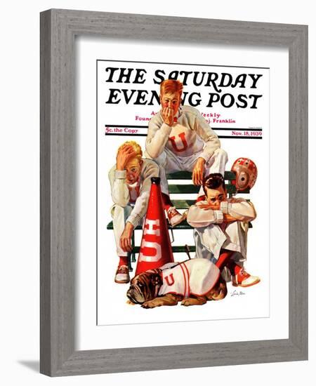 "Cheerleaders after Lost Game," Saturday Evening Post Cover, November 18, 1939-Lonie Bee-Framed Giclee Print