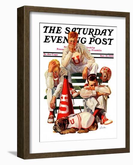 "Cheerleaders after Lost Game," Saturday Evening Post Cover, November 18, 1939-Lonie Bee-Framed Giclee Print