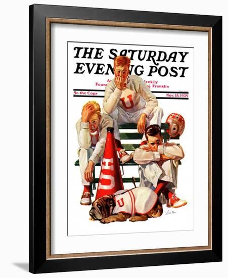 "Cheerleaders after Lost Game," Saturday Evening Post Cover, November 18, 1939-Lonie Bee-Framed Giclee Print