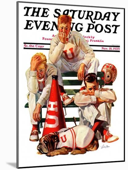 "Cheerleaders after Lost Game," Saturday Evening Post Cover, November 18, 1939-Lonie Bee-Mounted Giclee Print