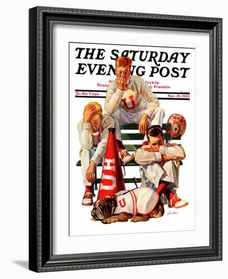 "Cheerleaders after Lost Game," Saturday Evening Post Cover, November 18, 1939-Lonie Bee-Framed Giclee Print