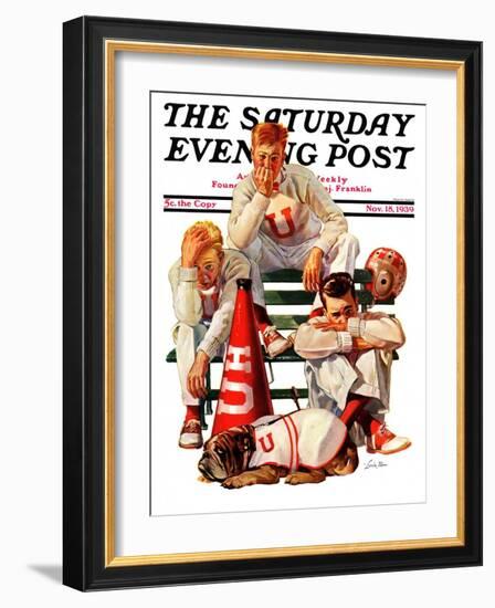 "Cheerleaders after Lost Game," Saturday Evening Post Cover, November 18, 1939-Lonie Bee-Framed Giclee Print