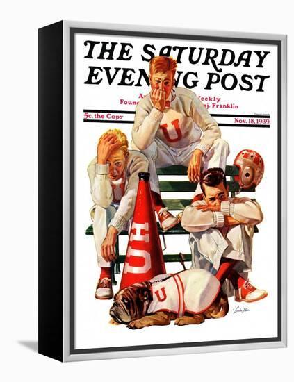 "Cheerleaders after Lost Game," Saturday Evening Post Cover, November 18, 1939-Lonie Bee-Framed Premier Image Canvas