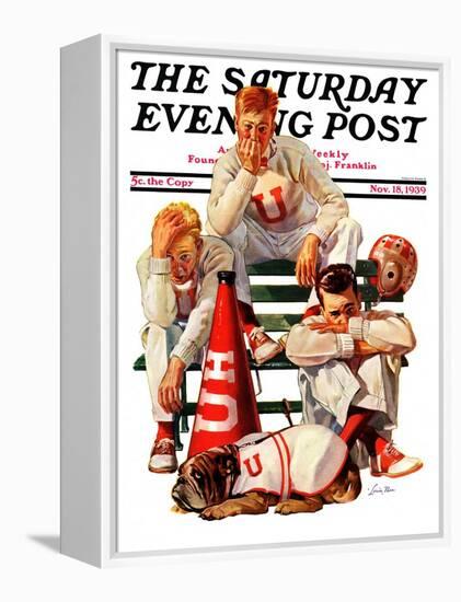 "Cheerleaders after Lost Game," Saturday Evening Post Cover, November 18, 1939-Lonie Bee-Framed Premier Image Canvas