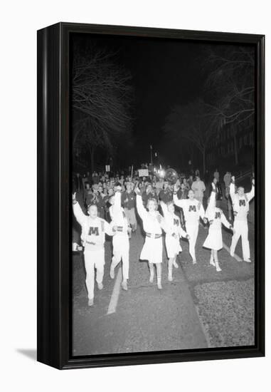 Cheerleaders at the Minnesota- Iowa Game, Minneapolis, Minnesota, November 1960-Francis Miller-Framed Premier Image Canvas