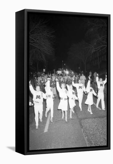 Cheerleaders at the Minnesota- Iowa Game, Minneapolis, Minnesota, November 1960-Francis Miller-Framed Premier Image Canvas