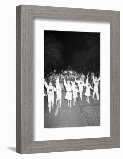 Cheerleaders at the Minnesota- Iowa Game, Minneapolis, Minnesota, November 1960-Francis Miller-Framed Photographic Print