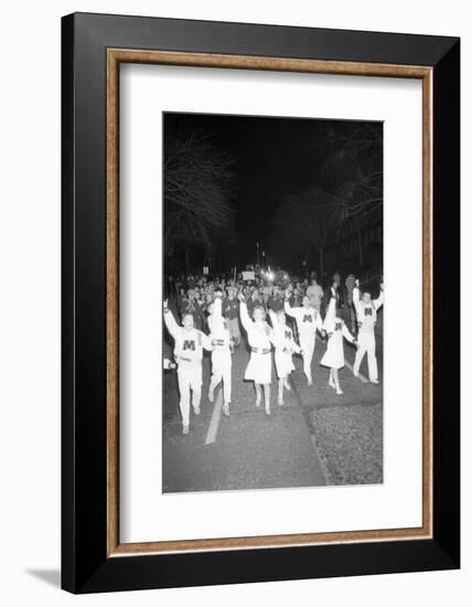 Cheerleaders at the Minnesota- Iowa Game, Minneapolis, Minnesota, November 1960-Francis Miller-Framed Photographic Print