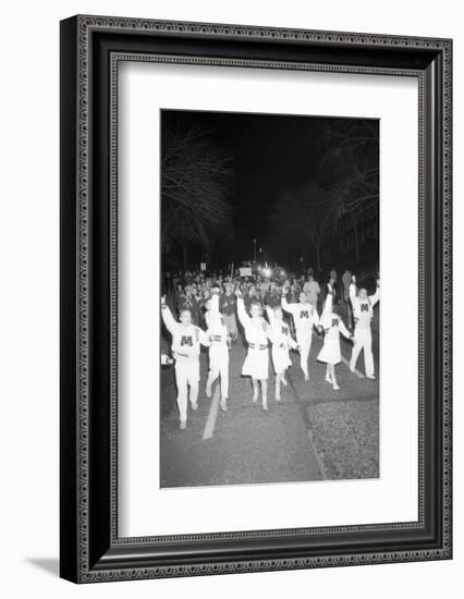 Cheerleaders at the Minnesota- Iowa Game, Minneapolis, Minnesota, November 1960-Francis Miller-Framed Photographic Print