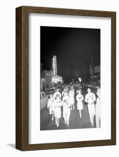 Cheerleaders at the Minnesota- Iowa Game, Minneapolis, Minnesota, November 1960-Francis Miller-Framed Photographic Print