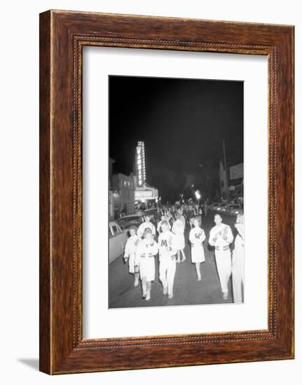 Cheerleaders at the Minnesota- Iowa Game, Minneapolis, Minnesota, November 1960-Francis Miller-Framed Photographic Print