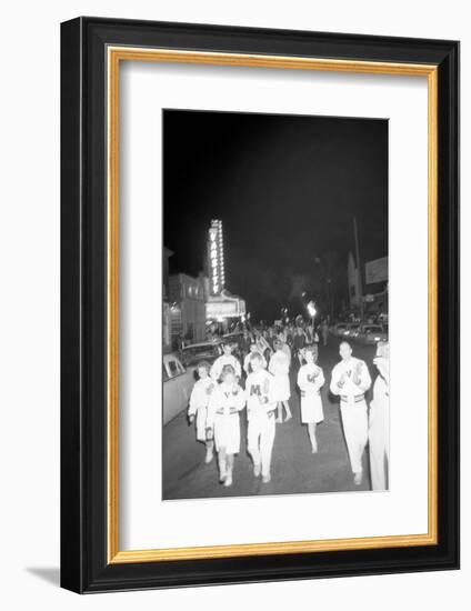 Cheerleaders at the Minnesota- Iowa Game, Minneapolis, Minnesota, November 1960-Francis Miller-Framed Photographic Print