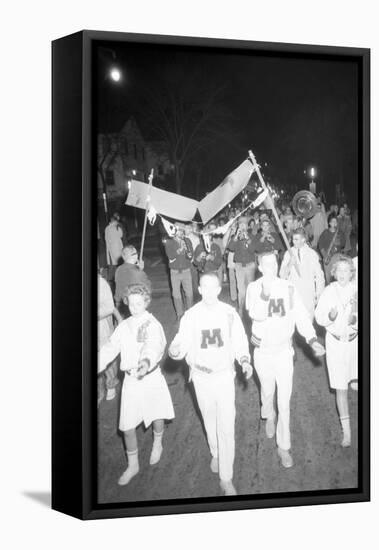 Cheerleaders at the Minnesota- Iowa Game, Minneapolis, Minnesota, November 1960-Francis Miller-Framed Premier Image Canvas
