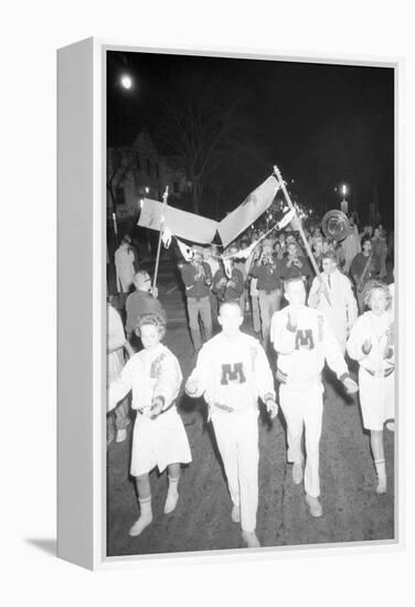 Cheerleaders at the Minnesota- Iowa Game, Minneapolis, Minnesota, November 1960-Francis Miller-Framed Premier Image Canvas