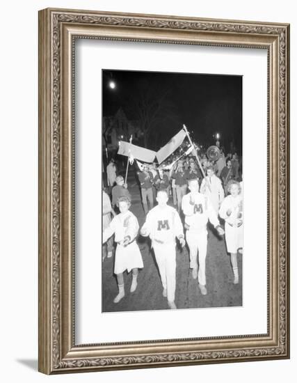 Cheerleaders at the Minnesota- Iowa Game, Minneapolis, Minnesota, November 1960-Francis Miller-Framed Photographic Print