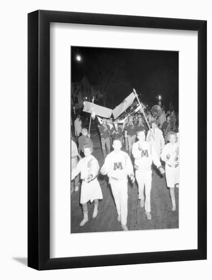 Cheerleaders at the Minnesota- Iowa Game, Minneapolis, Minnesota, November 1960-Francis Miller-Framed Photographic Print