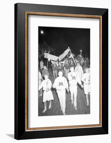 Cheerleaders at the Minnesota- Iowa Game, Minneapolis, Minnesota, November 1960-Francis Miller-Framed Photographic Print