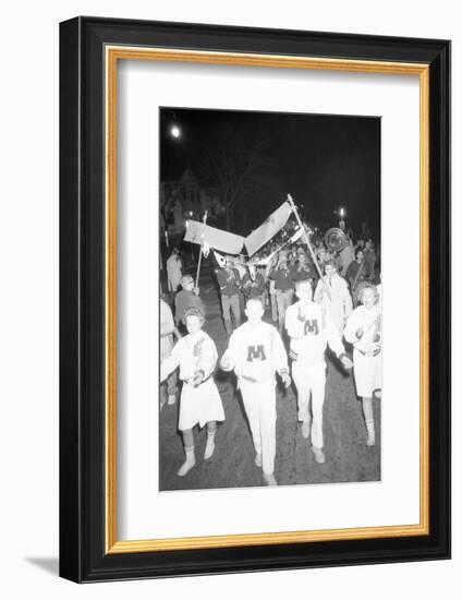 Cheerleaders at the Minnesota- Iowa Game, Minneapolis, Minnesota, November 1960-Francis Miller-Framed Photographic Print