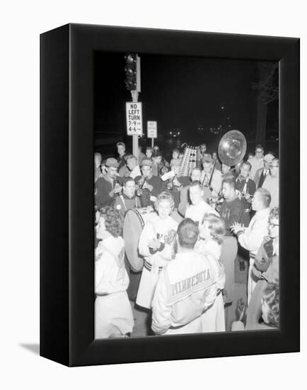 Cheerleaders at the Minnesota- Iowa Game, Minneapolis, Minnesota, November 1960-Francis Miller-Framed Premier Image Canvas