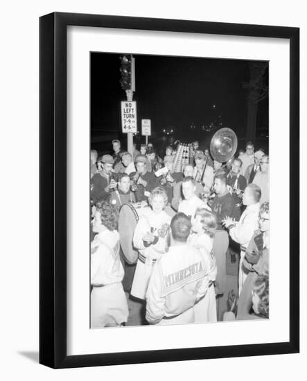 Cheerleaders at the Minnesota- Iowa Game, Minneapolis, Minnesota, November 1960-Francis Miller-Framed Photographic Print