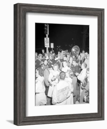 Cheerleaders at the Minnesota- Iowa Game, Minneapolis, Minnesota, November 1960-Francis Miller-Framed Photographic Print