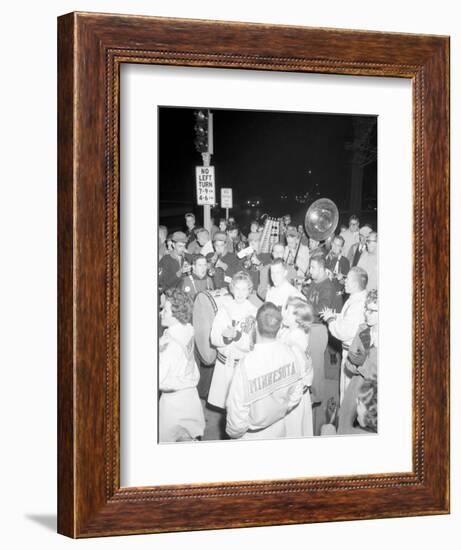 Cheerleaders at the Minnesota- Iowa Game, Minneapolis, Minnesota, November 1960-Francis Miller-Framed Photographic Print