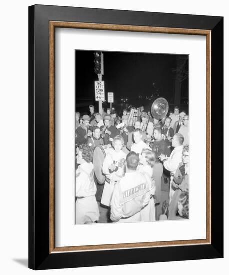 Cheerleaders at the Minnesota- Iowa Game, Minneapolis, Minnesota, November 1960-Francis Miller-Framed Photographic Print