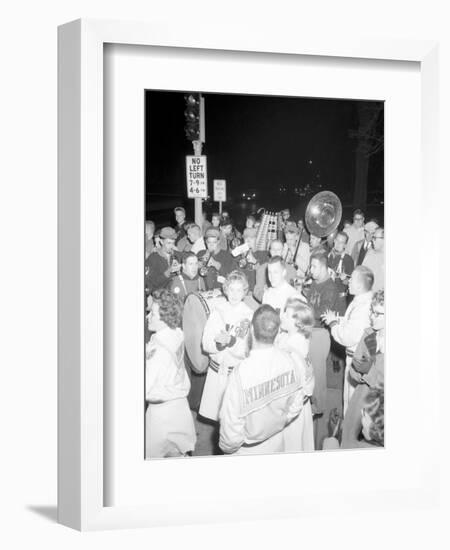 Cheerleaders at the Minnesota- Iowa Game, Minneapolis, Minnesota, November 1960-Francis Miller-Framed Photographic Print