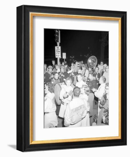 Cheerleaders at the Minnesota- Iowa Game, Minneapolis, Minnesota, November 1960-Francis Miller-Framed Photographic Print