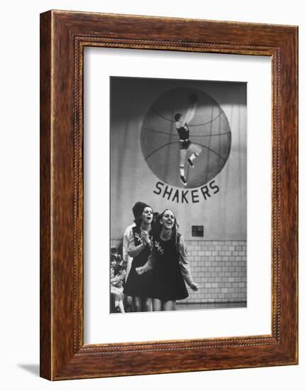 Cheerleaders Cheering for a High School Basketball Game-Grey Villet-Framed Photographic Print