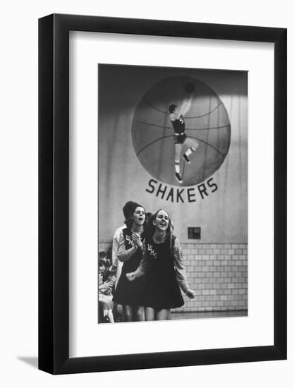 Cheerleaders Cheering for a High School Basketball Game-Grey Villet-Framed Photographic Print