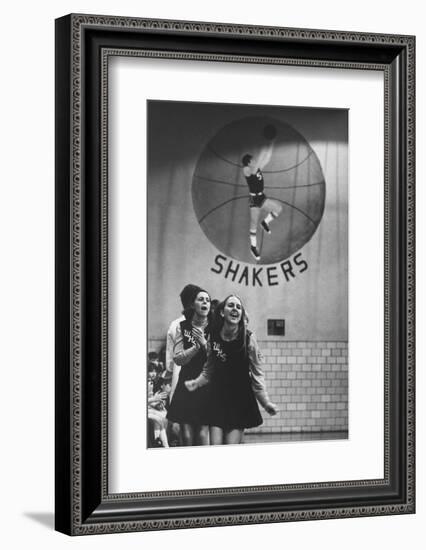 Cheerleaders Cheering for a High School Basketball Game-Grey Villet-Framed Photographic Print