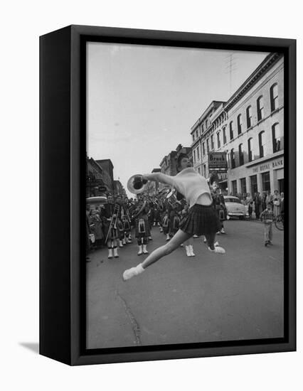 Cheerleaders Parading Prior to a Football Game Between Queens College and the University of Toronto-Lisa Larsen-Framed Premier Image Canvas