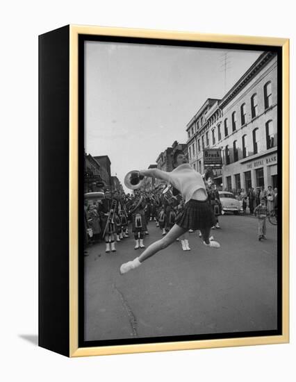 Cheerleaders Parading Prior to a Football Game Between Queens College and the University of Toronto-Lisa Larsen-Framed Premier Image Canvas