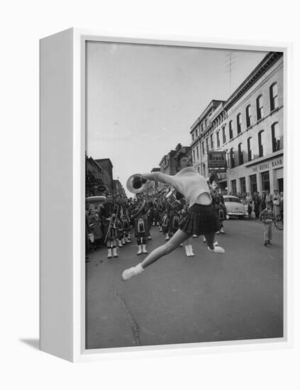 Cheerleaders Parading Prior to a Football Game Between Queens College and the University of Toronto-Lisa Larsen-Framed Premier Image Canvas