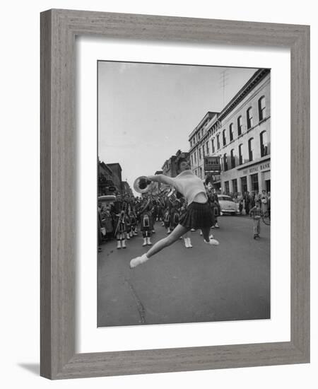 Cheerleaders Parading Prior to a Football Game Between Queens College and the University of Toronto-Lisa Larsen-Framed Photographic Print