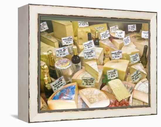 Cheese and Wine for Sale at Market, Florence, Tuscany, Italy-Rob Tilley-Framed Premier Image Canvas