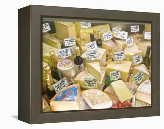 Cheese and Wine for Sale at Market, Florence, Tuscany, Italy-Rob Tilley-Framed Premier Image Canvas