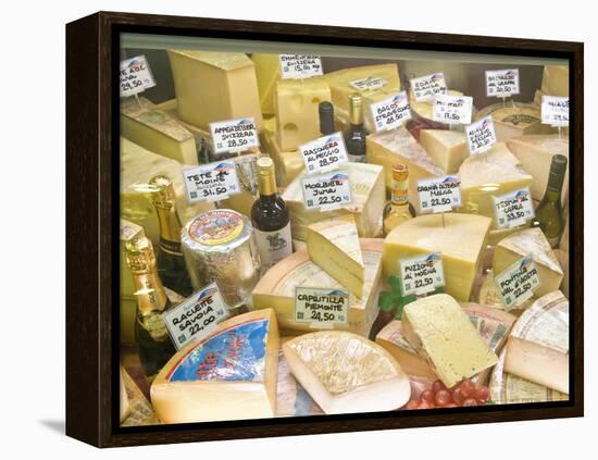 Cheese and Wine for Sale at Market, Florence, Tuscany, Italy-Rob Tilley-Framed Premier Image Canvas