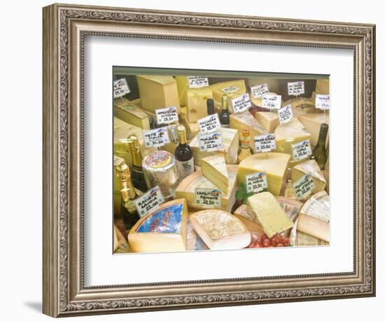 Cheese and Wine for Sale at Market, Florence, Tuscany, Italy-Rob Tilley-Framed Photographic Print