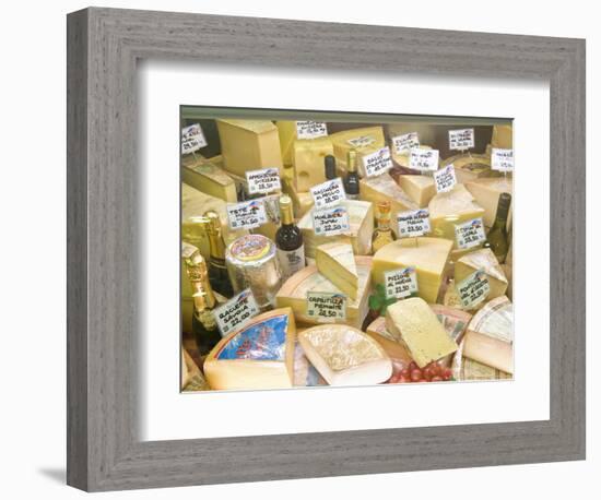 Cheese and Wine for Sale at Market, Florence, Tuscany, Italy-Rob Tilley-Framed Photographic Print