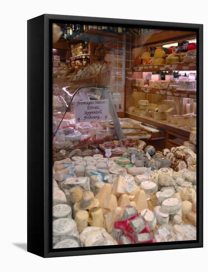 Cheese and Wine Variety in Shop, Paris, France-Lisa S. Engelbrecht-Framed Premier Image Canvas