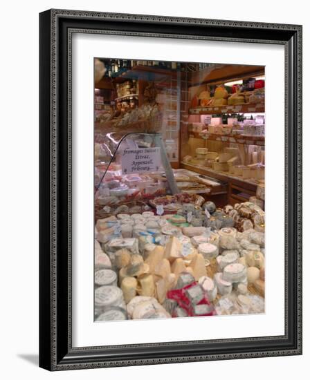 Cheese and Wine Variety in Shop, Paris, France-Lisa S. Engelbrecht-Framed Photographic Print