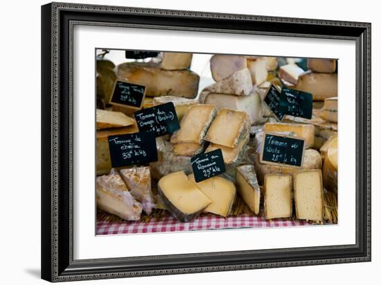 Cheese for Sale at a Market Stall, Lourmarin, Vaucluse, Provence-Alpes-Cote D'Azur, France-null-Framed Photographic Print