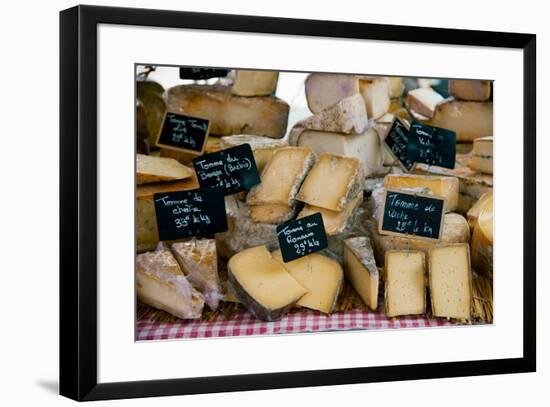 Cheese for Sale at a Market Stall, Lourmarin, Vaucluse, Provence-Alpes-Cote D'Azur, France-null-Framed Photographic Print