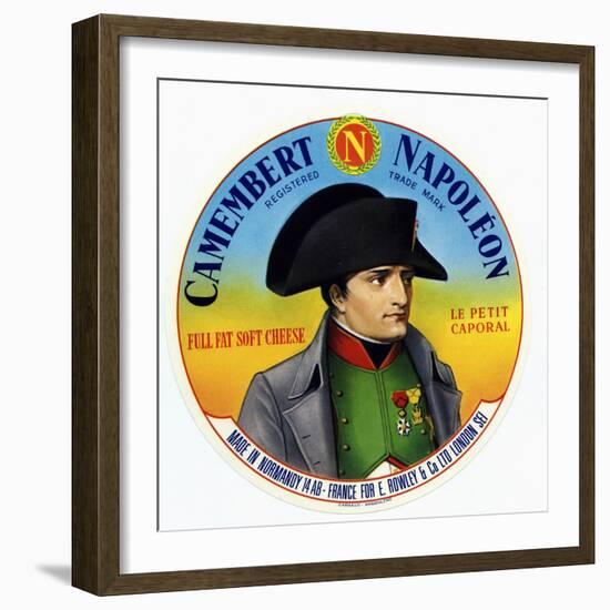 Cheese Label "Camembert Napoleon", "Le Petit Caporal", Made in Normandy for Rowley and Co, London-null-Framed Photo