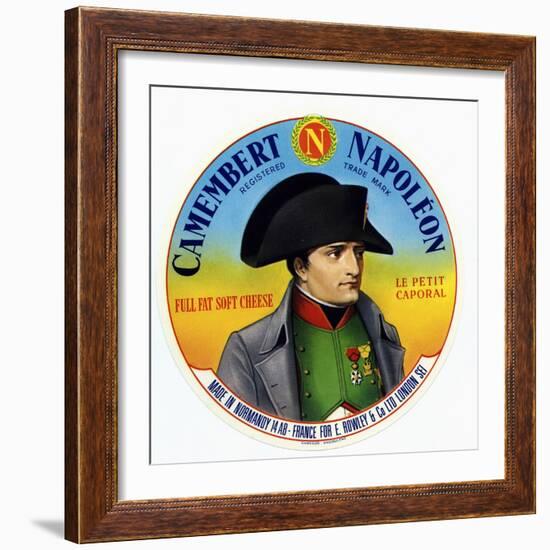 Cheese Label "Camembert Napoleon", "Le Petit Caporal", Made in Normandy for Rowley and Co, London-null-Framed Photo