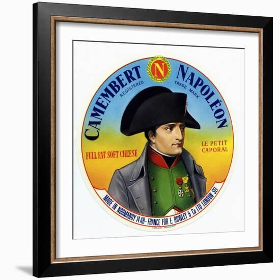 Cheese Label "Camembert Napoleon", "Le Petit Caporal", Made in Normandy for Rowley and Co, London-null-Framed Photo