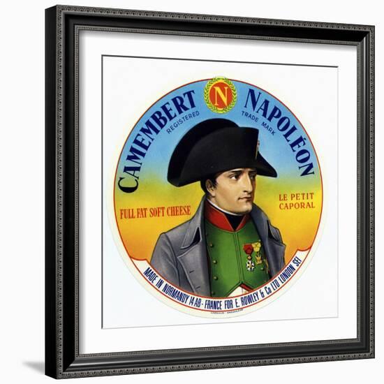 Cheese Label "Camembert Napoleon", "Le Petit Caporal", Made in Normandy for Rowley and Co, London-null-Framed Photo